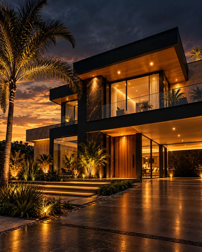 Casa moderna iluminada